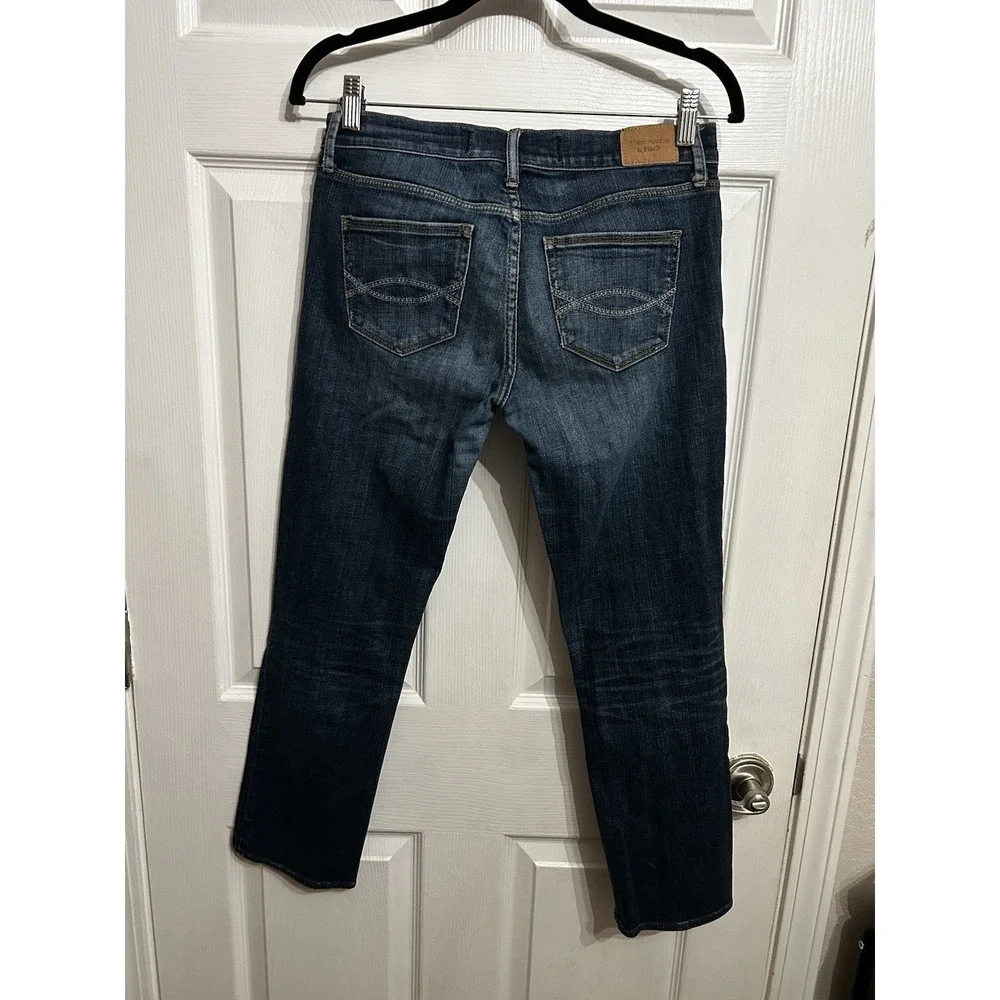 abercrombie & fitch jeans perfect stretch 28 W 6 dark wash‎ denim straight leg